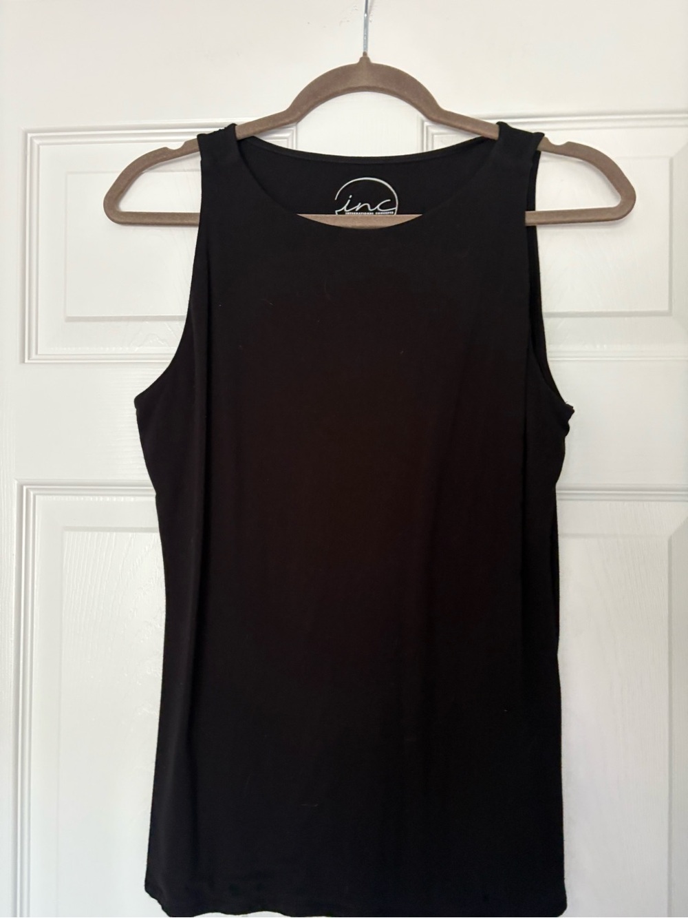 INC International Concepts Black High-Neck Sleeveless Tank Top